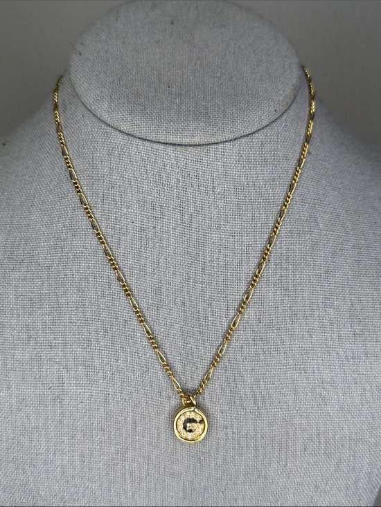 Givenchy Jewelry - Givenchy G Logo Rhinestone Gold Tone Pendant Necklace Vintage 16"